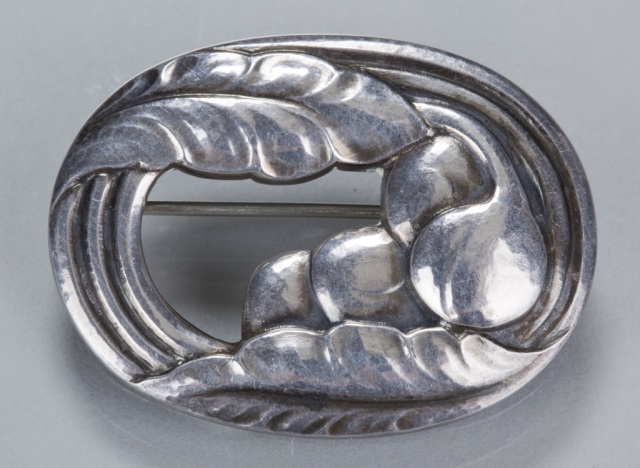 Appraisal: Georg Jensen Sterling Fruit Brooch Hallmarked to back no L