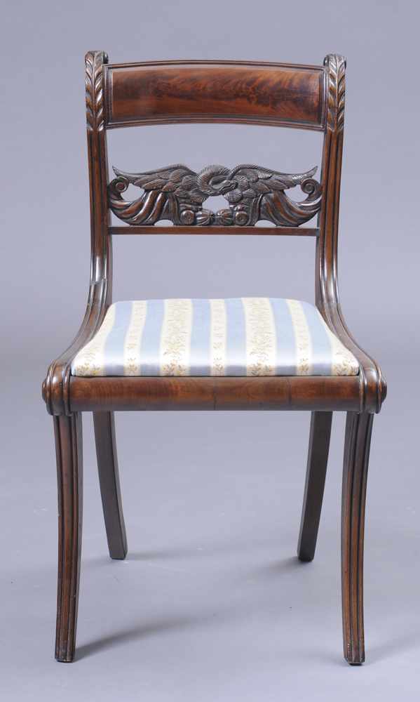 Appraisal: FEDERAL CARVED MAHOGANY SIDE CHAIR IN THE MANNER OF DUNCAN