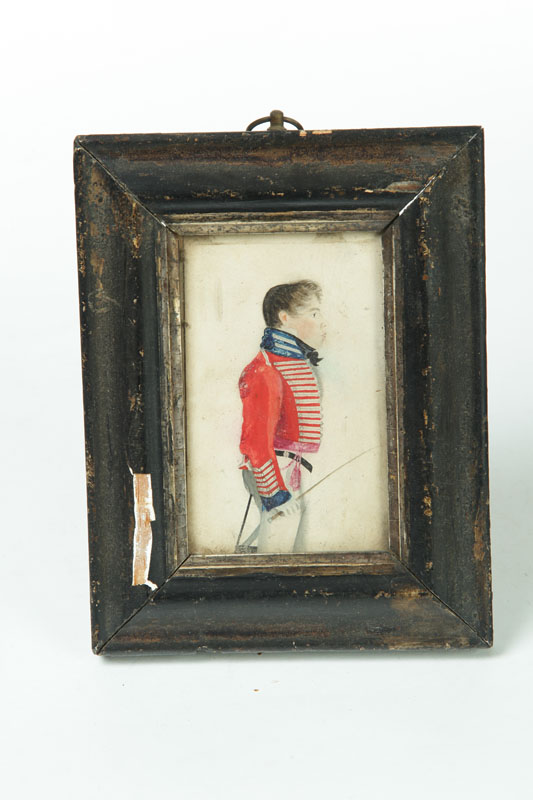 Appraisal: MINIATURE ON PAPER Probably American early th century Young man