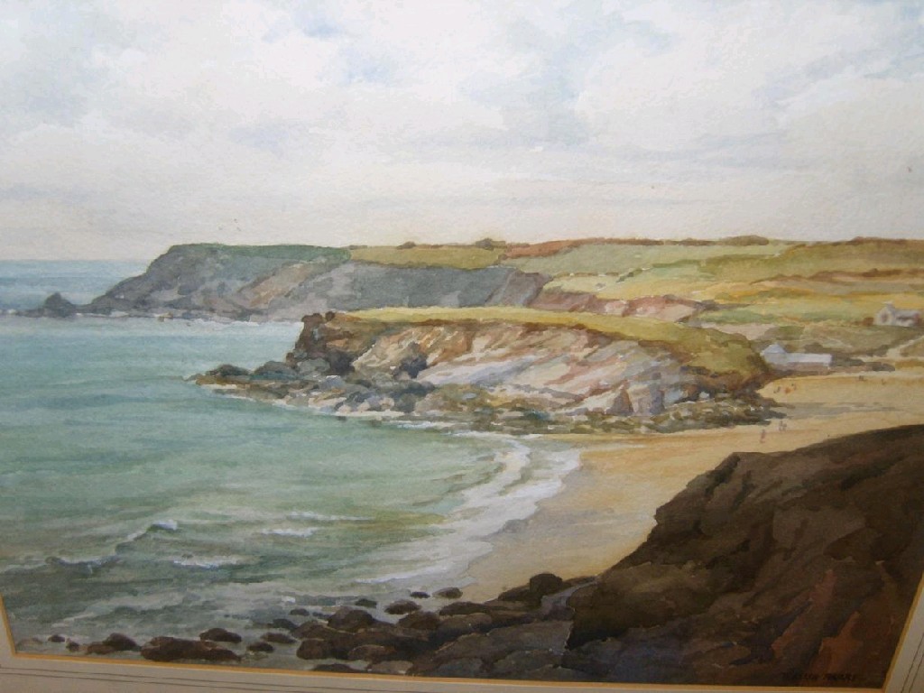 Appraisal: A watercolour of a Cornish coastal landscape signed bottom right