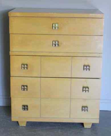 Appraisal: Midcentury Blonde High Chest From an East th St NYC