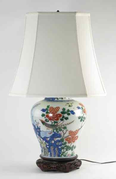 Appraisal: Antique Chinese Ginger Jar Table Lampwhite porcelain table lamp ginger