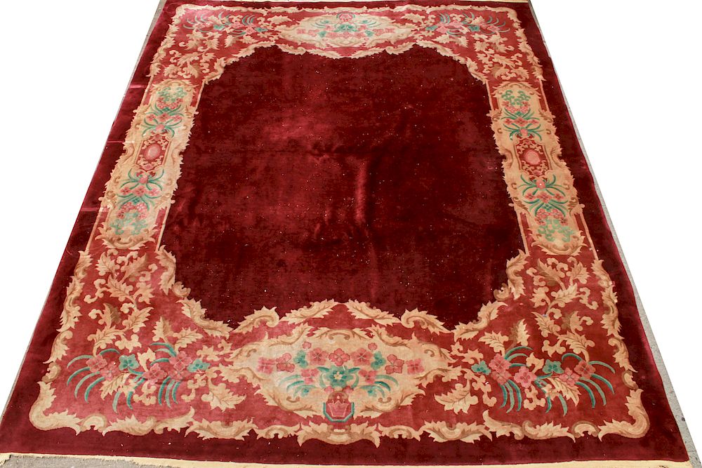 Appraisal: Chinese French Manner Carpet ' x ' Chinese carpet in