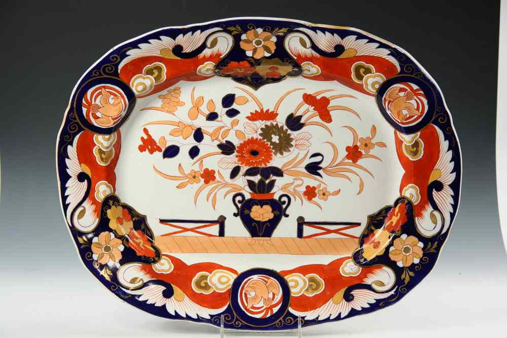 Appraisal: LARGE GAUDY PLATTER - Large Gaudy Ironstone Platter in the