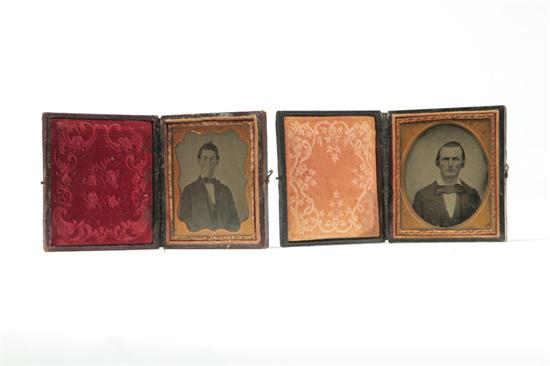 Appraisal: TWO SIXTH PLATE AMBROTYPE PORTRAITS OF GENTLEMEN American ca A