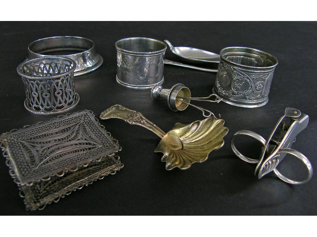 Appraisal: Mixed lot of bijouterie silver to include an Edwardian pierced