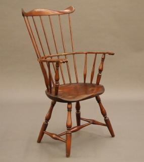 Appraisal: Philadelphia comb back Windsor armchair An th century Philadelphia comb