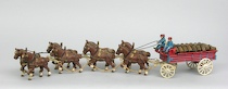 Appraisal: A Vintage Toy Beer Wagon Drawn By Eight Horses A