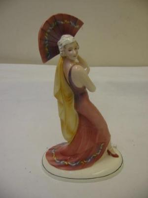 Appraisal: A KATZHUTTE POTTERY ART DECO FIGURE modelled as a dancing