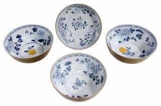 Appraisal: Four Nanking Cargo Chinese Export Porcelain Bowls mid- th century