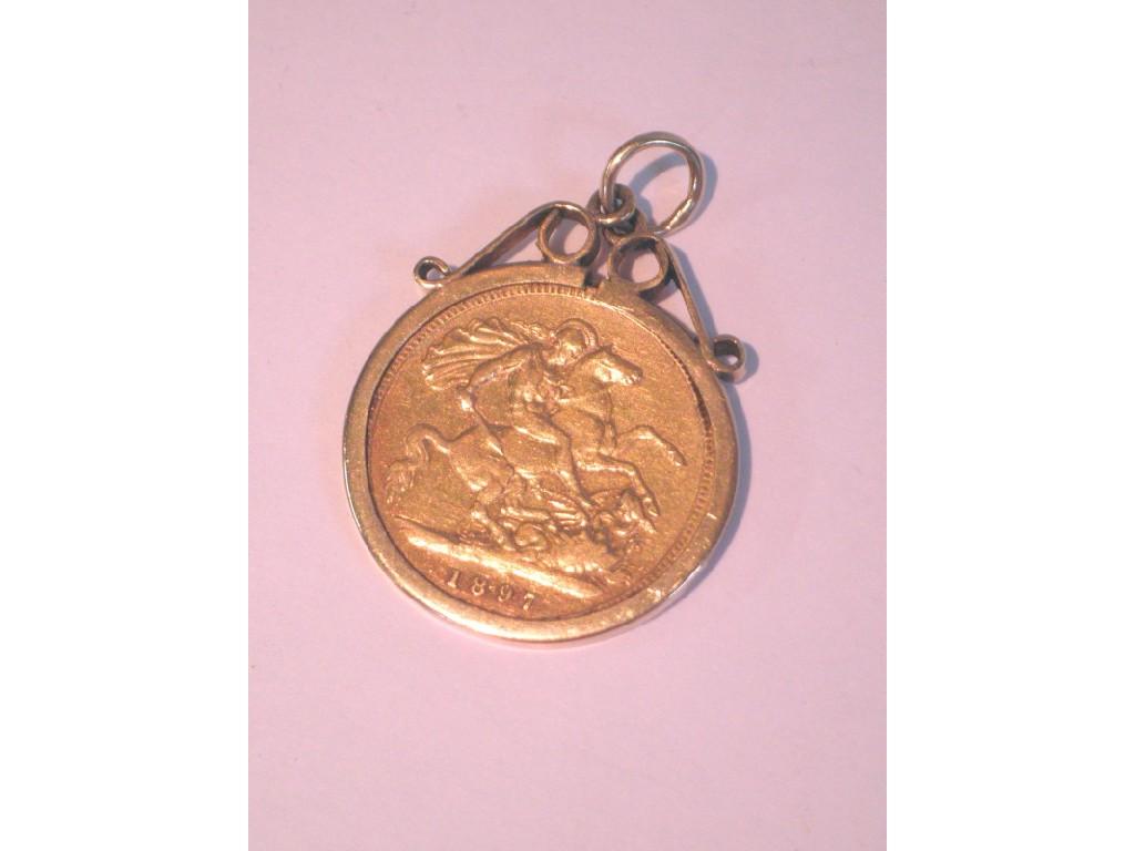 Appraisal: A half sovereign in a pendant