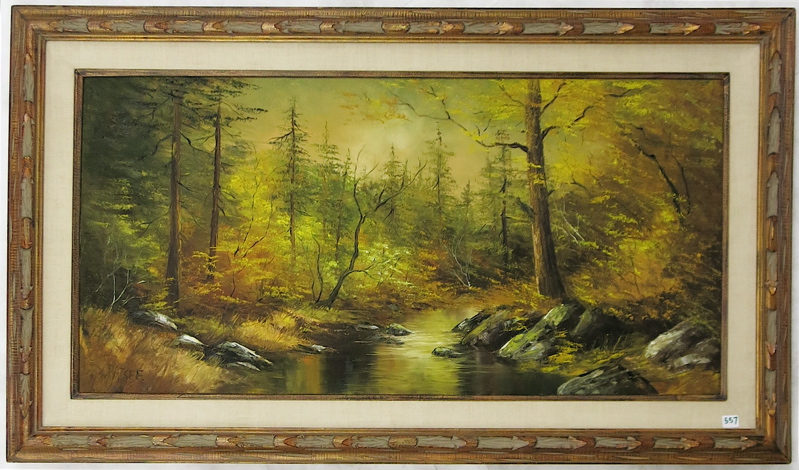 Appraisal: PATSEE PARKER OIL ON CANVAS Oregon th Century Forest stream