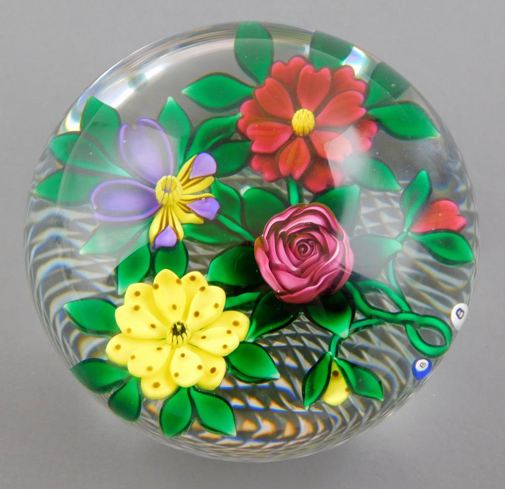 Appraisal: ART GLASS BOB BANFORD AMERICAN B STUDIO GLASS PAPERWEIGHT WITH