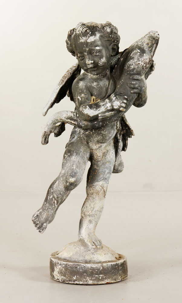 Appraisal: - th C Fountain th century fountain decorated with putti