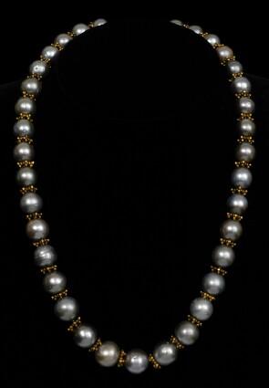 Appraisal: BAROQUE PEARL AND GOLD NECKLACE in Provenance Property from the