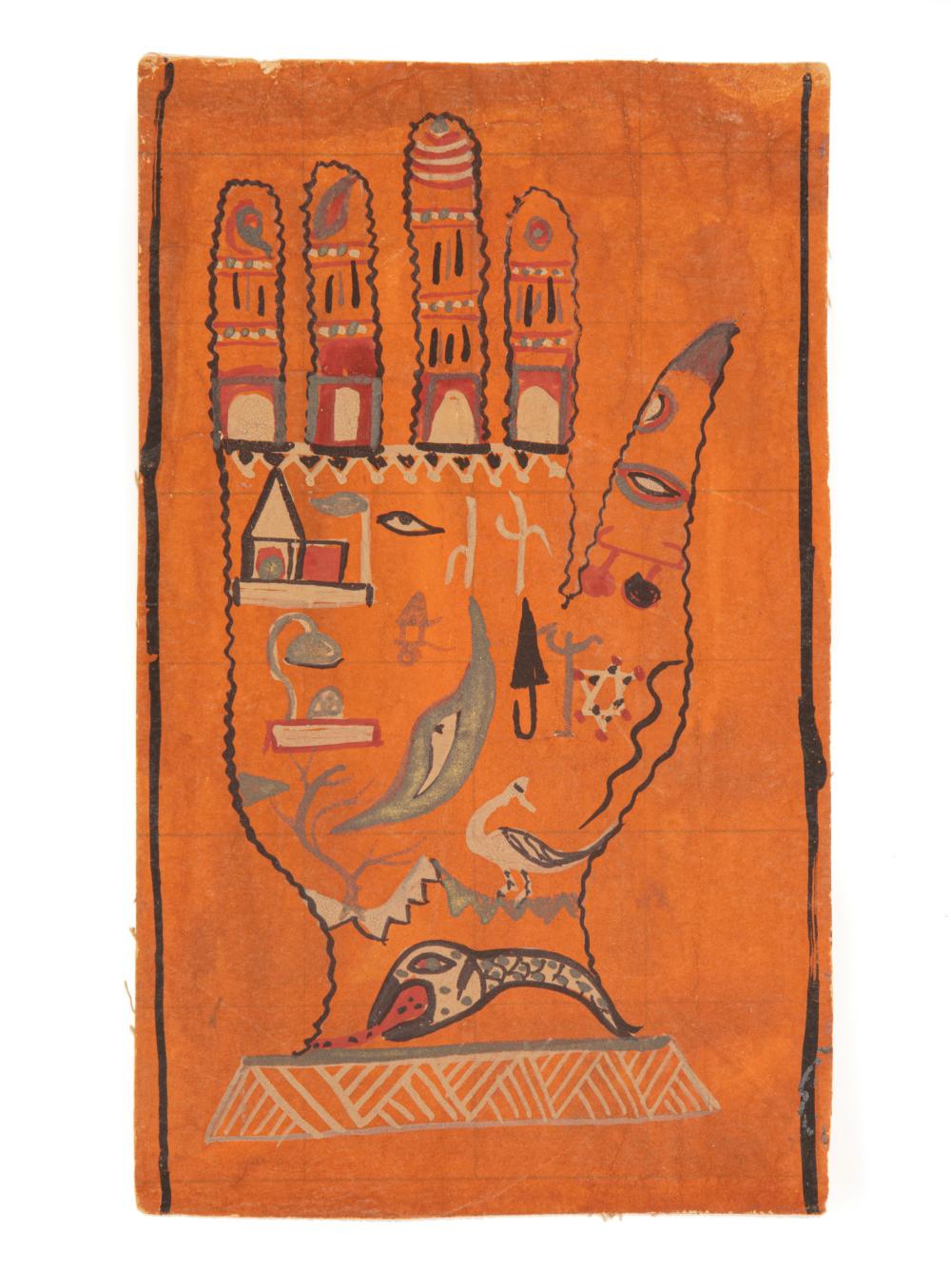 Appraisal: Indian School th c Tantric Hand gouache on paper mounted