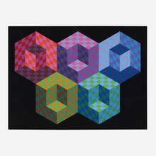 Appraisal: Victor Vasarely HEXA screenprint in colors h w in cm