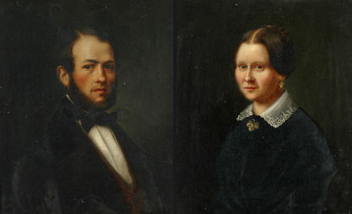 Appraisal: Possibly th century Australian School Male and Female portraits oil