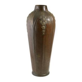 Appraisal: Hammered Brass Inch Vase By L Provins Belgium Height inches