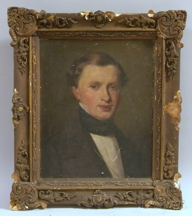 Appraisal: Anglo American School th Century Portrait Head of a Gentleman