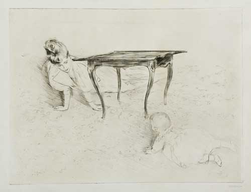 Appraisal: PAUL C SAR HELLEU Cache-cache Drypoint circa x mm x