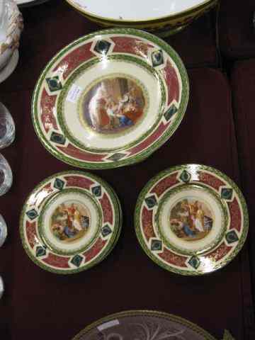 Appraisal: Victorian Austrian Porcelain Dessert Service courting scenes large compote and