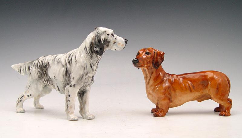 Appraisal: PIECE ROYAL DOULTON DACHSHUND SETTER To include HR Dachshund ''