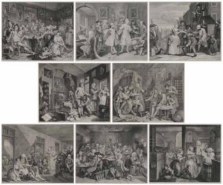 Appraisal: William Hogarth British A Rake's Progress Plates - signed in