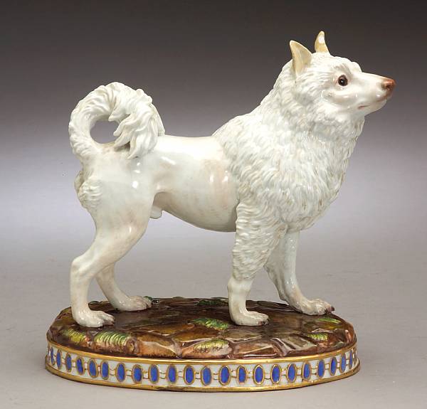 Appraisal: A Meissen porcelain figure of a Samoyed dog second half