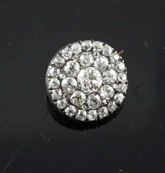 Appraisal: An Edwardian diamond set gold circular brooch in Estimate -