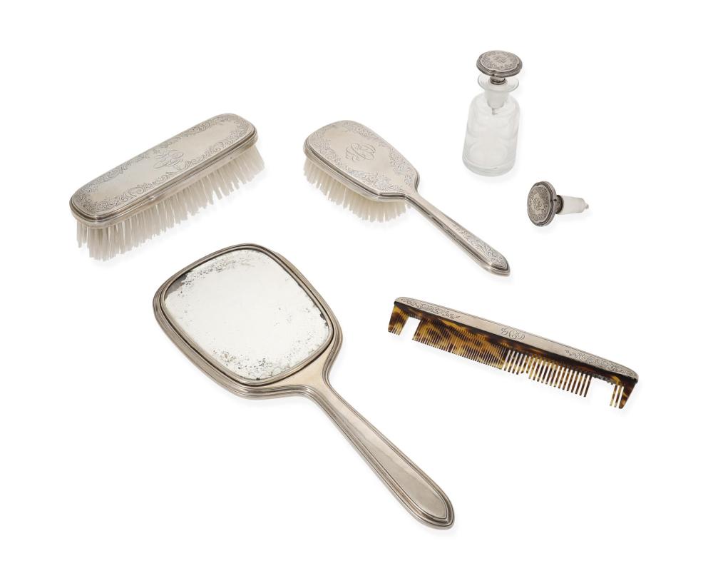 Appraisal: A group of sterling silver vanity items First-Quarter th Century