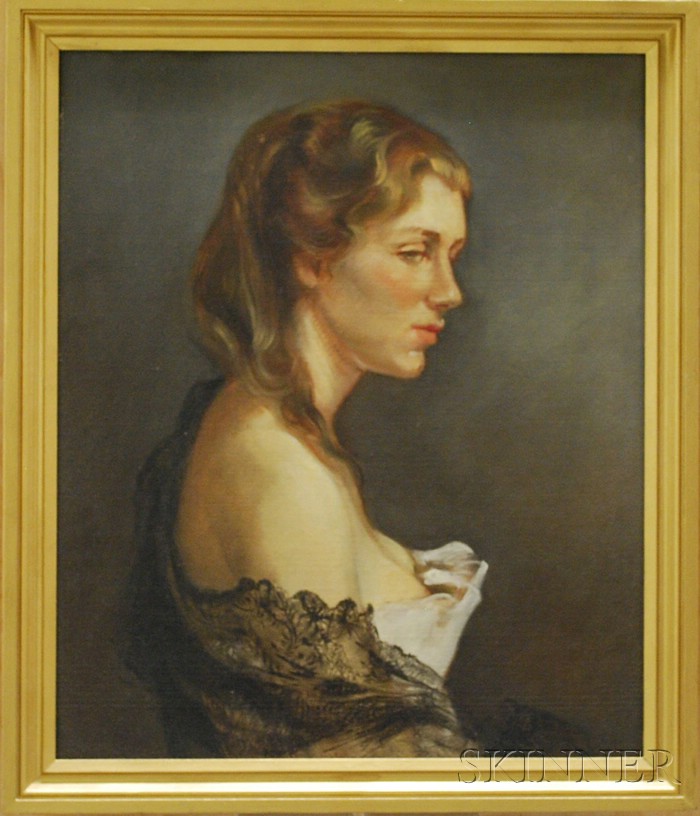 Appraisal: American School th Century Portrait of a Young Woman Unsigned