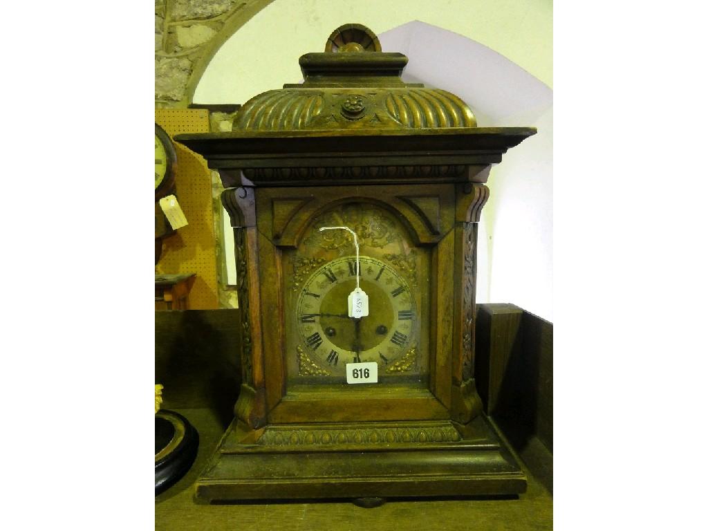 Appraisal: Late th century German bracket clock the case with carved