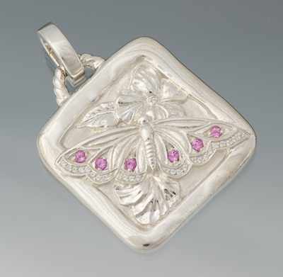 Appraisal: A Sterling Silver and Pink Sapphire Pendant by SeidenGang Of