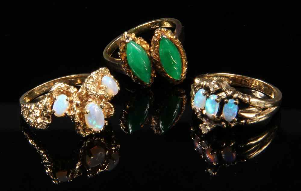 Appraisal: LADY'S RINGS - Lot of K Yellow Gold Rings include