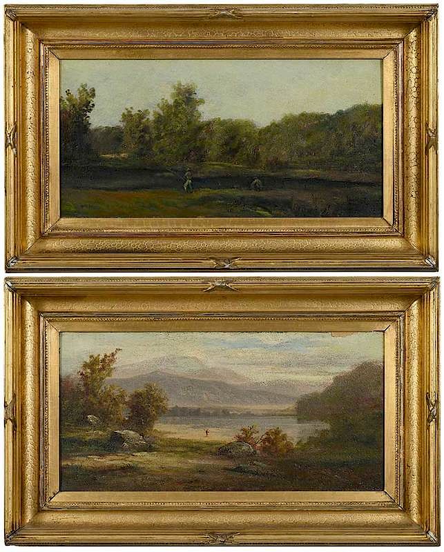 Appraisal: American School th century Hudson River landscapes a Pair of