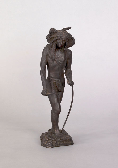 Appraisal: Clara P Hill American - bronze figure of a native