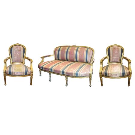 Appraisal: Louis XVI Style Gilt-Wood Salon Suite Estimate -