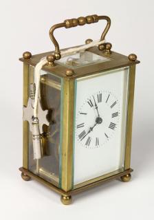 Appraisal: French carriage clock French carriage clock having a brass case