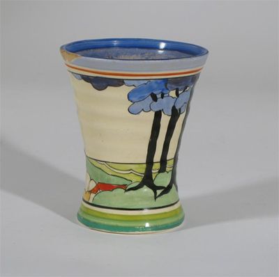 Appraisal: Blue Firs' a Clarice Cliff Bizarre vase painted in colours