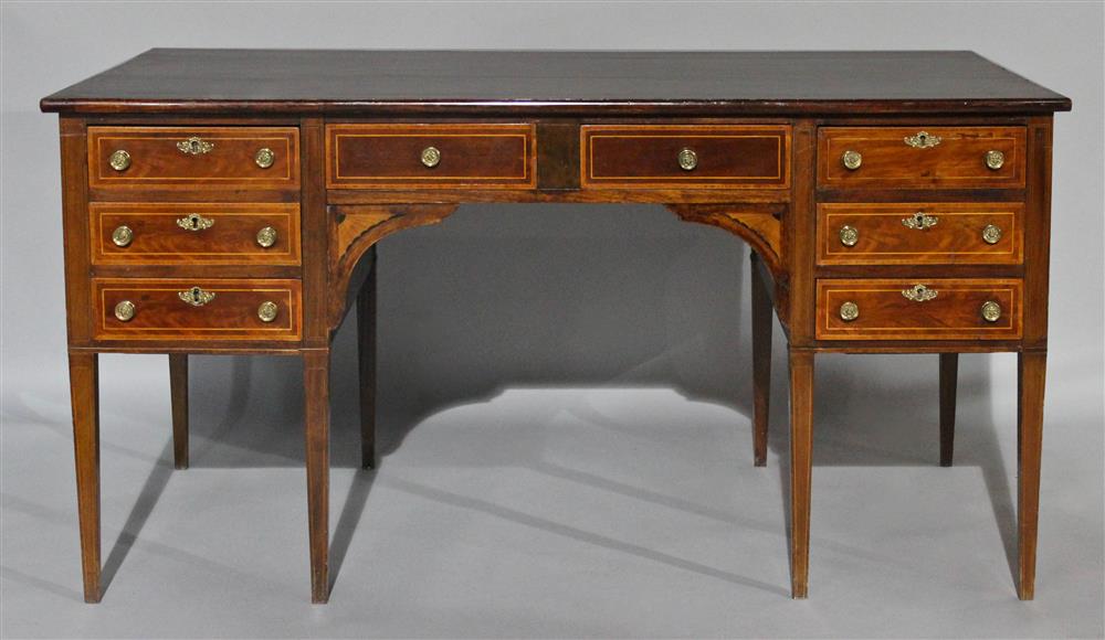 Appraisal: MARYLAND FEDERAL INLAID AND BANDED FIGURED MAHOGANY WRITING TABLE ISRAEL