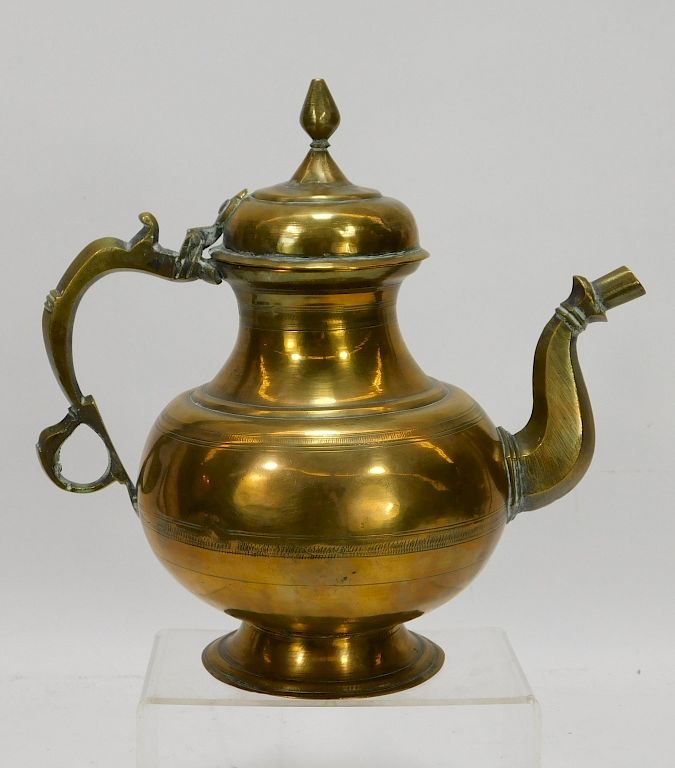 Appraisal: Antique - C Indian Brass Wine Vessel Antique - C