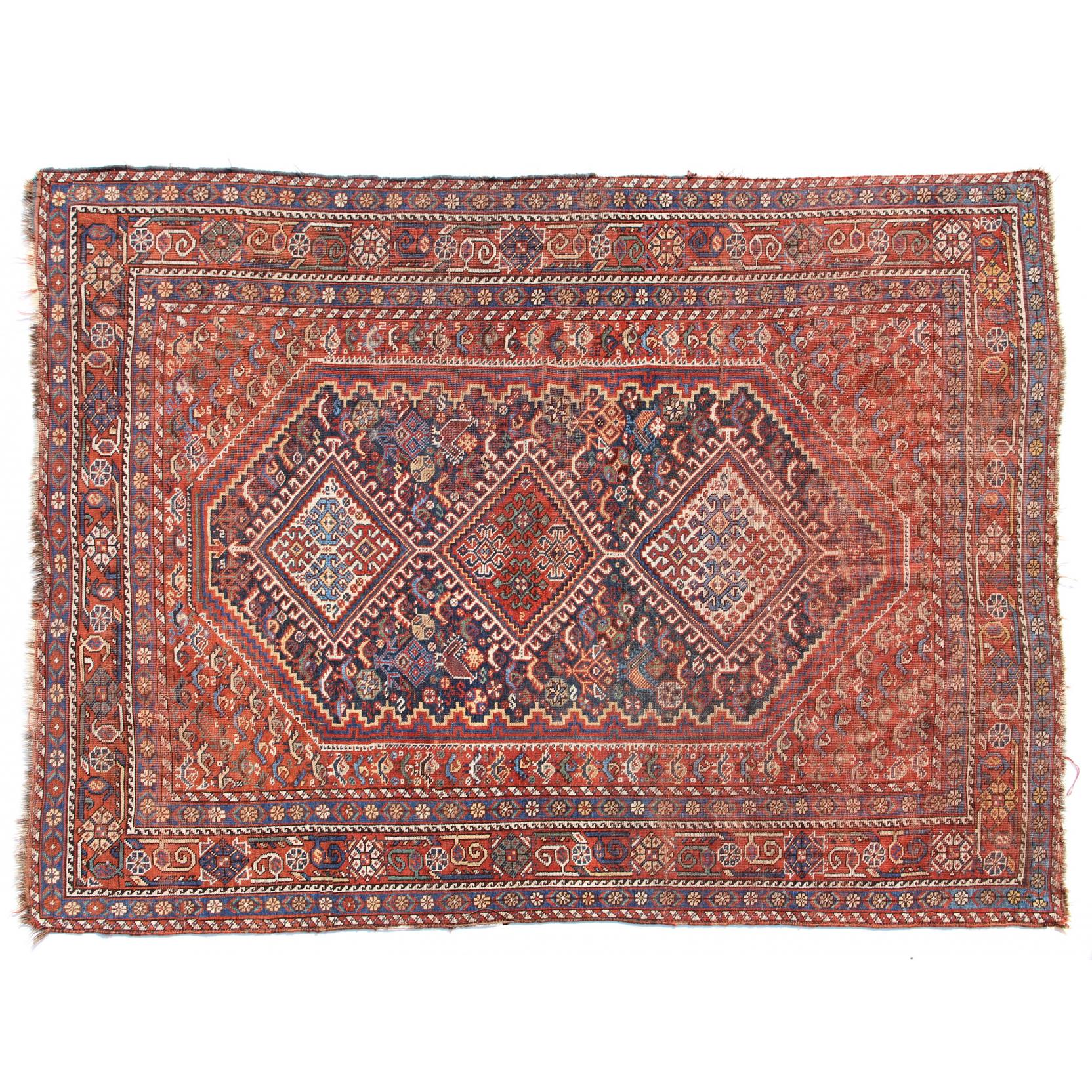 Appraisal: Persian Tribal Area Rug circa probably Khamseh wool foundation the