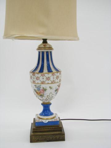 Appraisal: Porcelain table lamp signed 'made in France' with floral and