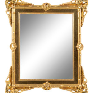 Appraisal: Dennis Kardon American b Mirror carved wood k gold leaf