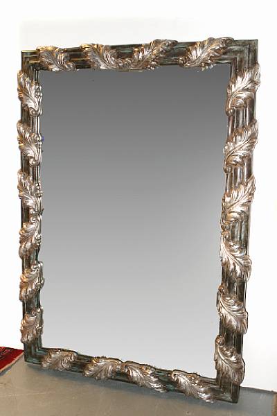 Appraisal: A Baroque style silver gilt wall mirror height in