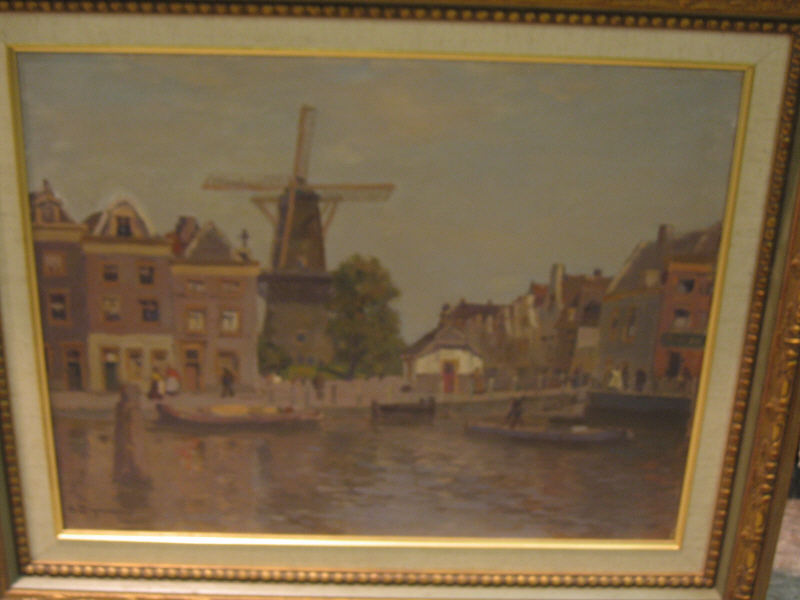 Appraisal: A BORGMAN DUTCH TH CENTURY Dutch Canal scene oil on