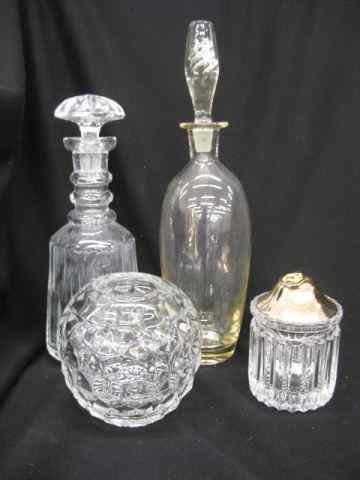 Appraisal: pcs Estate Crystal two decanters rose bowl jam jar