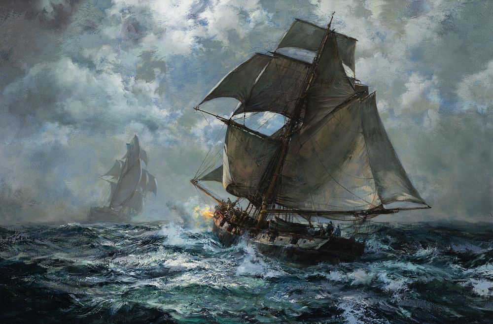 Appraisal: Montague Dawson Night Suspect A British Coast Guard Cutter in