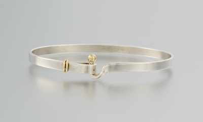 Appraisal: A Sterling Silver and k Gold Bangle Bracelet Stamped Tiffany